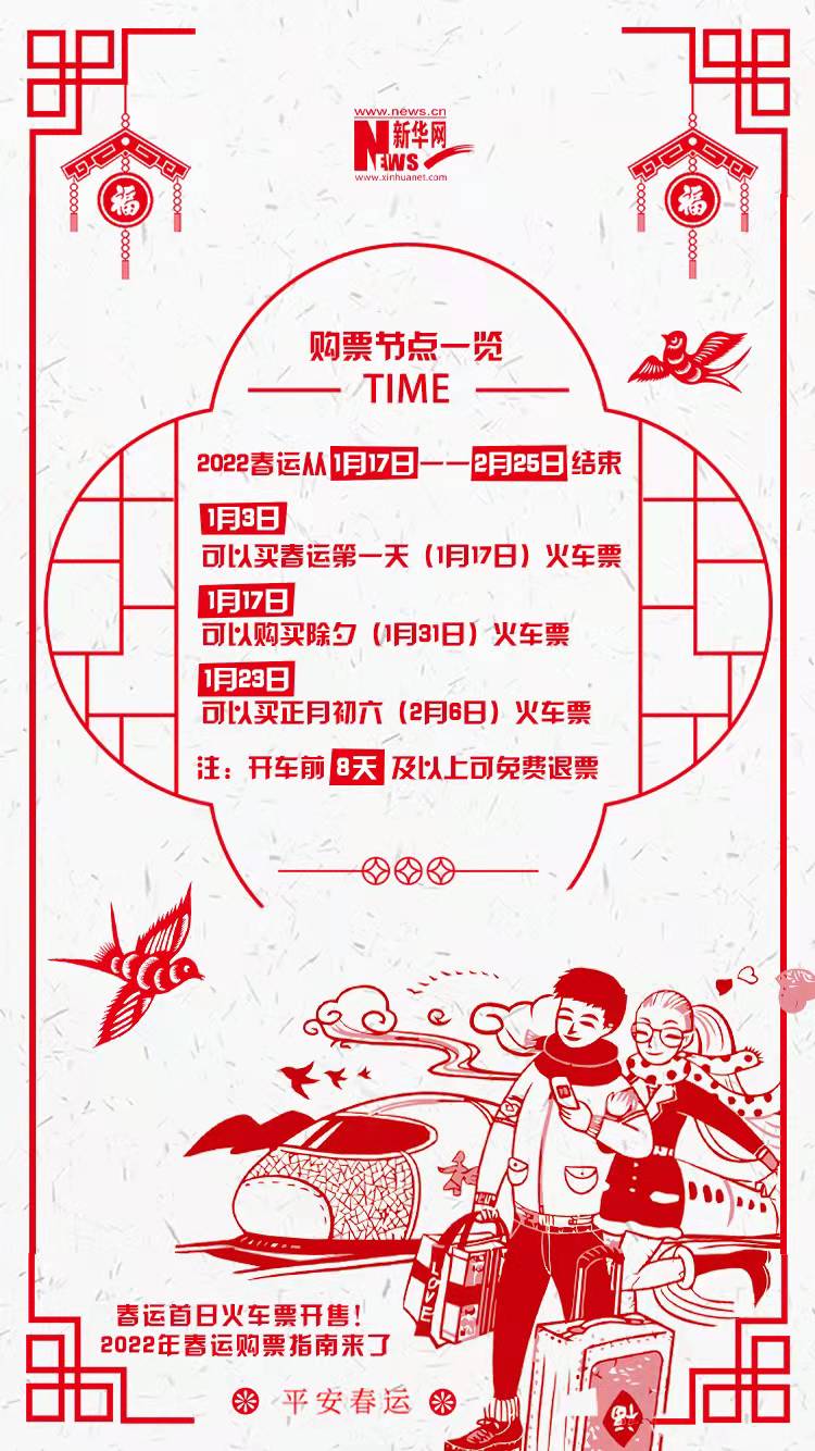 2022年春運(yùn)首日火車票開售！購票指南來了