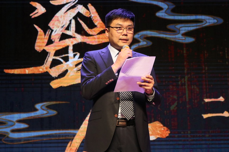 北京外國(guó)語(yǔ)大學(xué)黨委常委、副校長(zhǎng)趙剛在活動(dòng)現(xiàn)場(chǎng)講話(huà)。主辦方供圖