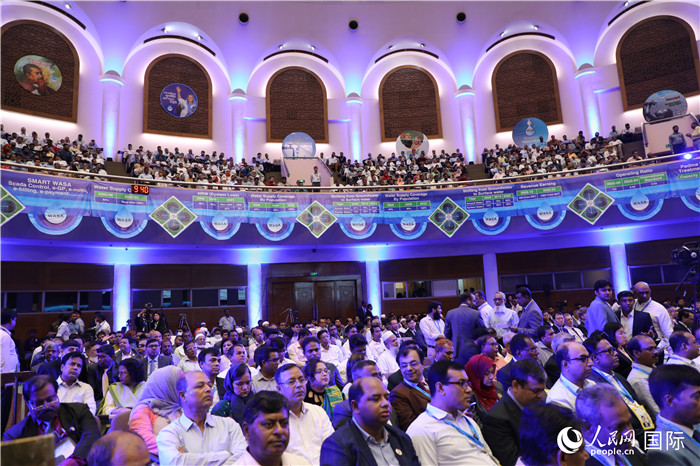 7月13日，達(dá)舍爾甘地污水處理廠項(xiàng)目竣工典禮舉行。人民網(wǎng)記者 孫廣勇攝