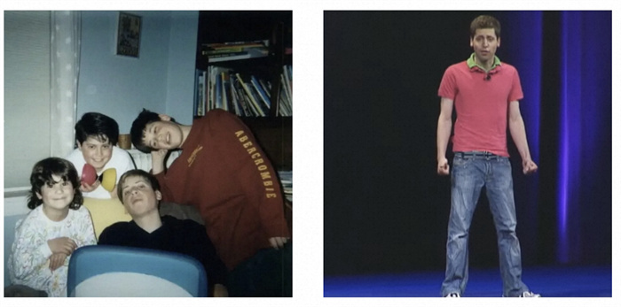 左為童年奧特曼與兄弟姐妹的合影。右為23歲時的奧特曼。圖源：Youtube