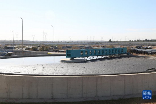 這是11月28日在突尼斯蘇塞市拍攝的中企承接建造的哈姆敦污水處理站一角。新華社記者 黃靈 攝