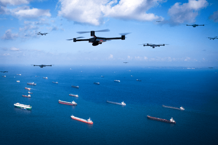 圖為智能無人系統(tǒng)未來在海洋上的模擬應(yīng)用場景。挑戰(zhàn)賽主辦方供圖