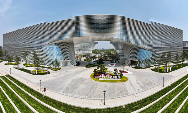 航拍揚州運河大劇院。孟德龍攝