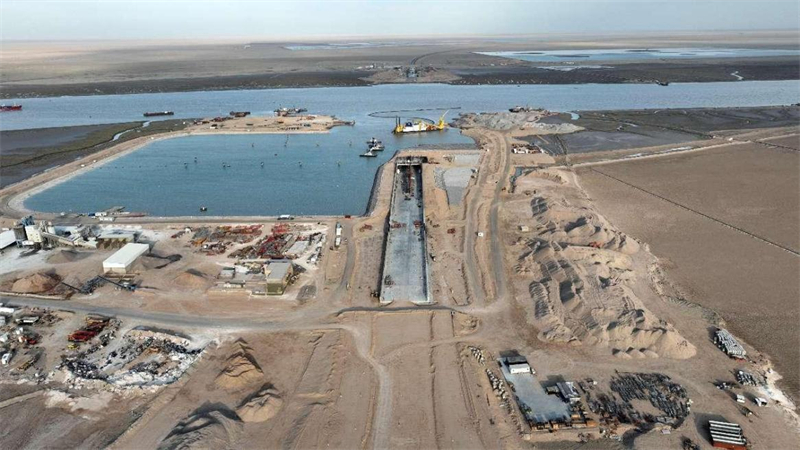 施工現(xiàn)場(chǎng)一景。中交天津航道局有限公司供圖