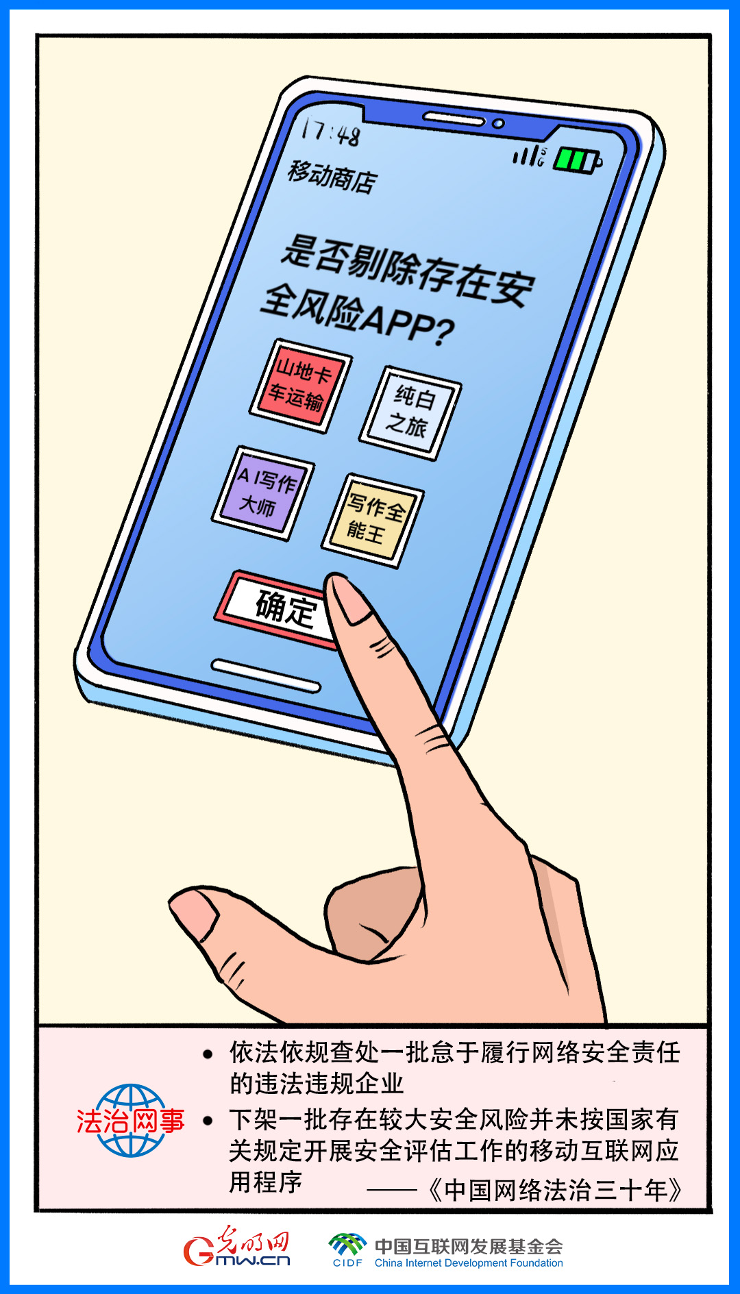 【法治網(wǎng)事】漫畫(huà)丨中國(guó)網(wǎng)絡(luò)法治三十年