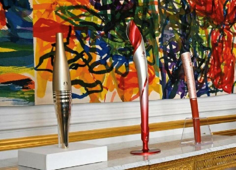 中法元首互贈的奧運火炬。