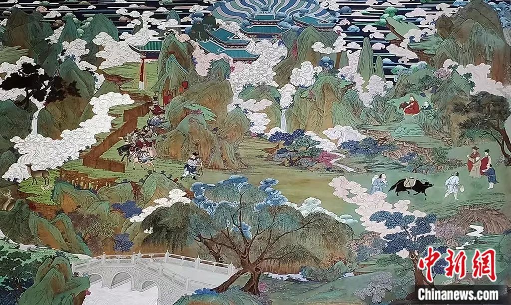 臨摹、補繪的青海瞿曇寺壁畫。受訪者 供圖