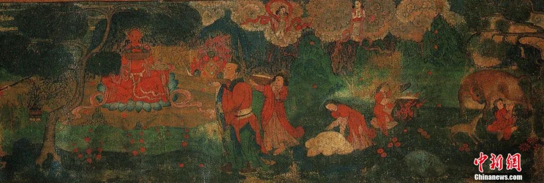 14世紀(jì)唐卡卷軸畫《女神》局部。<a target='_blank' href='/'><p  align=