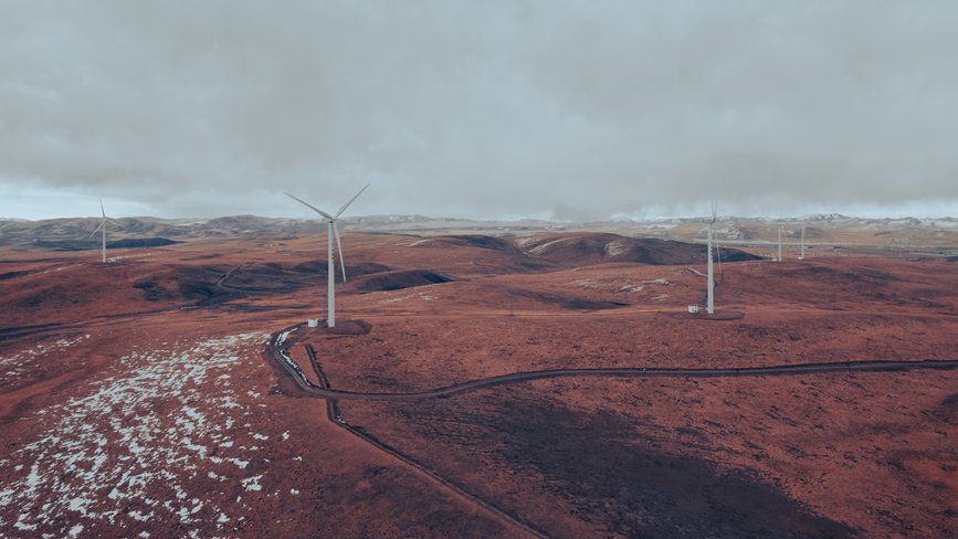 西藏自治區(qū)那曲市色尼區(qū)100兆瓦風(fēng)電。趙清鵬攝